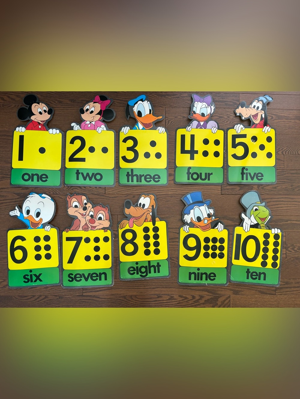 Vintage Disney Bulletin Board Die Cut Outs Mickey Teacher Numbers 1980 Counting